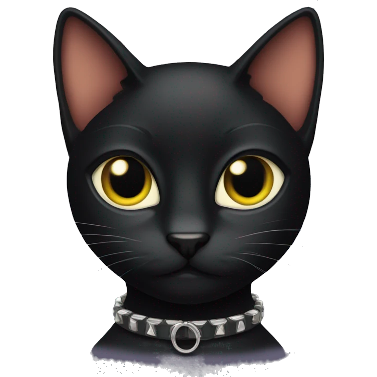 black cat with spike collar emoji