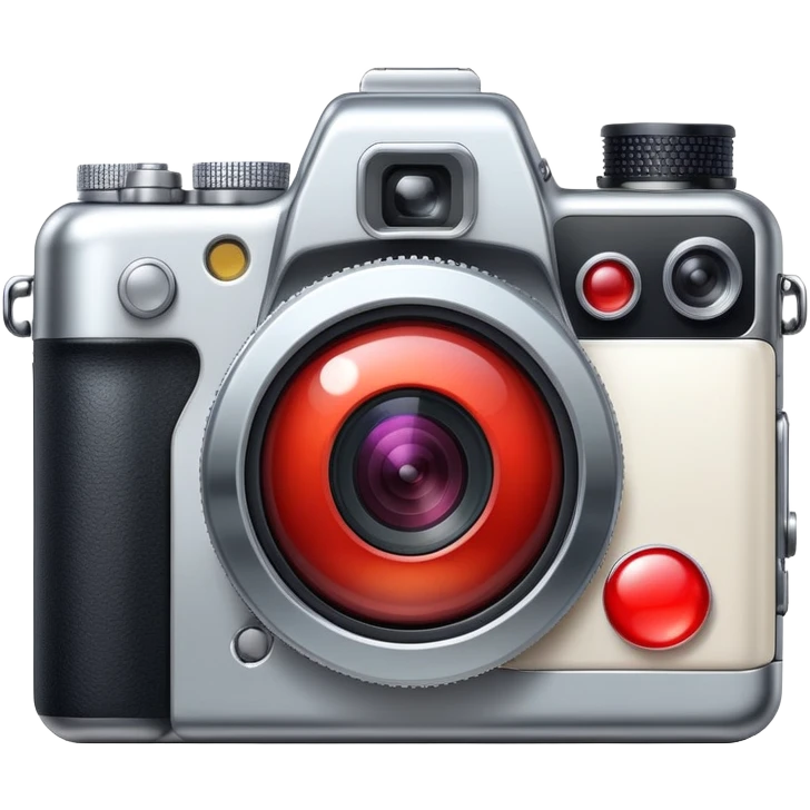 digital camera or smartphone camera icon with a red notification bubble emoji