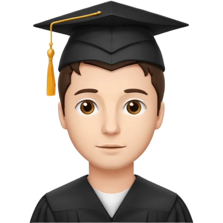 Brunette with graduation cap man emoji