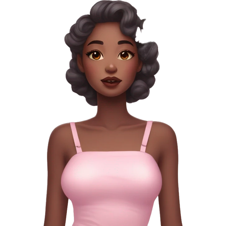 Gorgeous pastel lady with blushing face and butterflies aesthetic trending style emoji