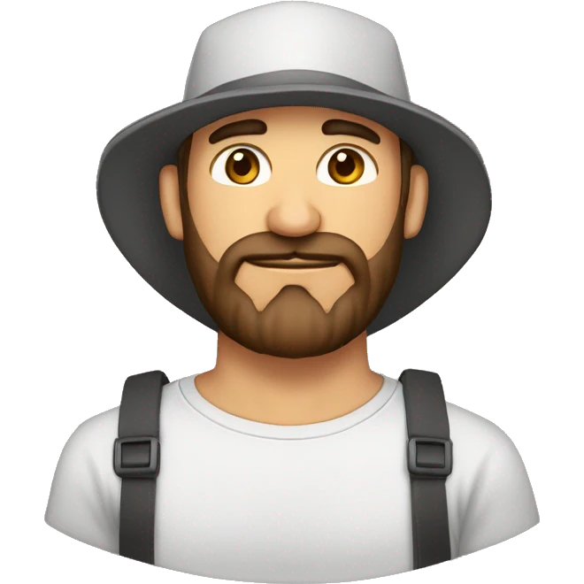 Hombre trigueño fuerte de 30 años con barba y gorra ojos cafes  emoji