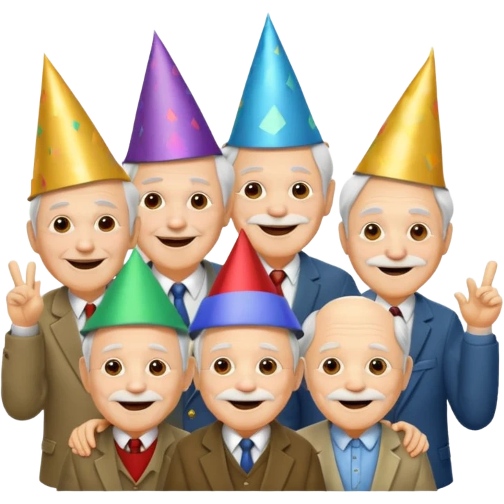 party hatted old men emoji