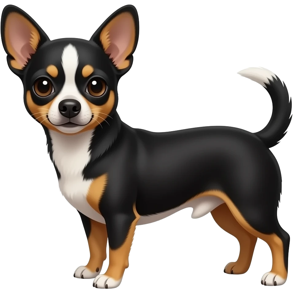 Black and brown chiweenie pointy ears no white emoji