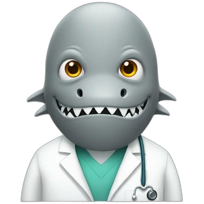 minimalist-flat-shark-doctor emoji