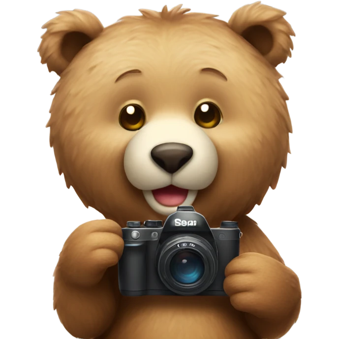 Cute Bear taking photo  emoji