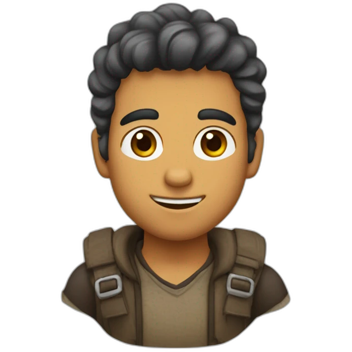 chico pelo de punta pelo castaño emoji