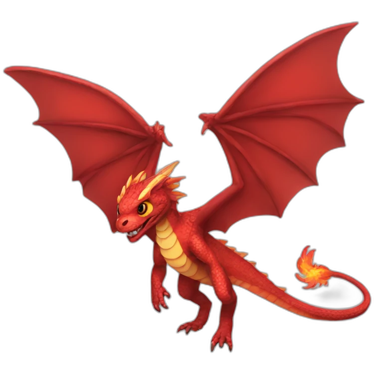 Red fire Serpant with wings and no arms emoji