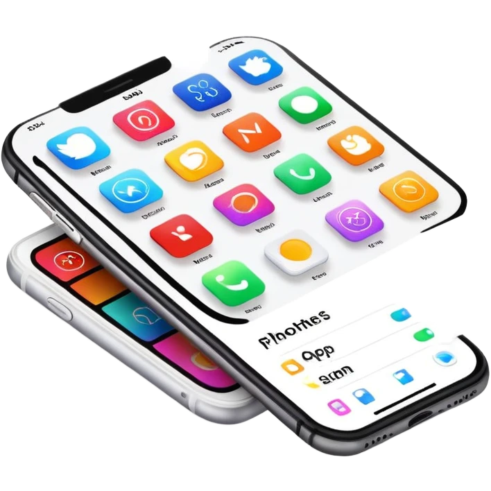 iPhone home screen dashboard with colorful app icons and widgets emoji
