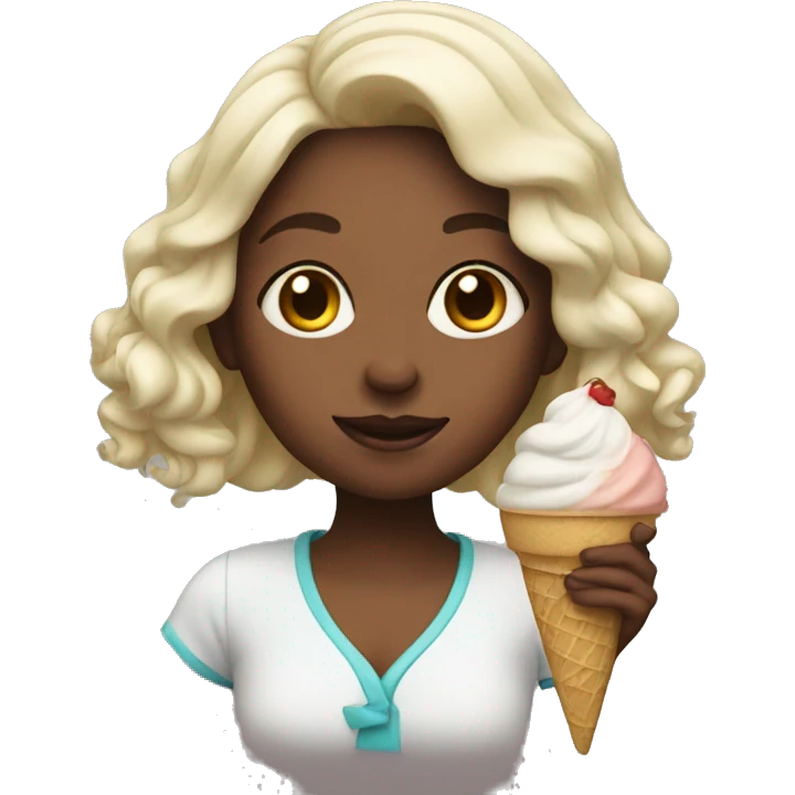 Girl with ice cream emoji