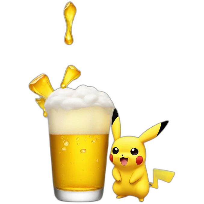 Pikachu drink beer emoji