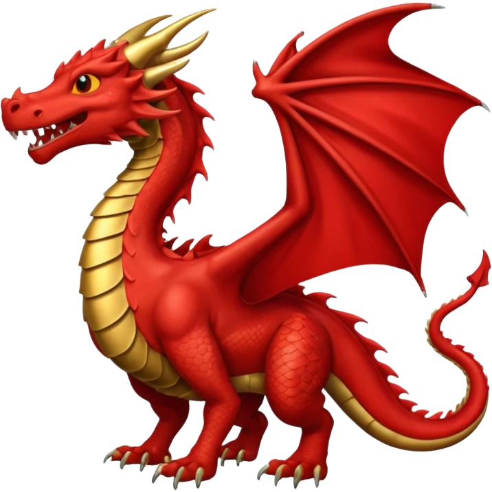 Un dragón rojo vestido elegante con monóculo  emoji