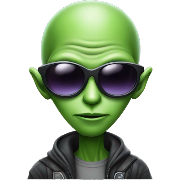 Alien wearing sunglasses emoji