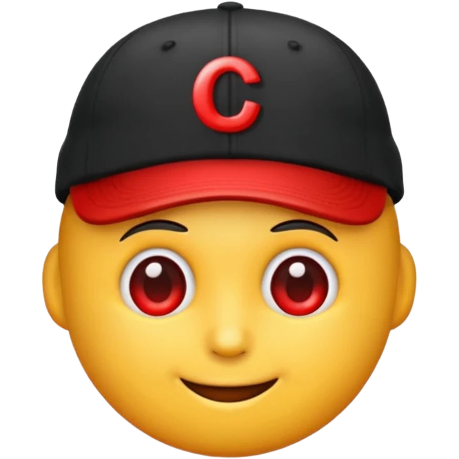 Quiero un emoji con una gorrita negra con las letras CH en color rojo emoji