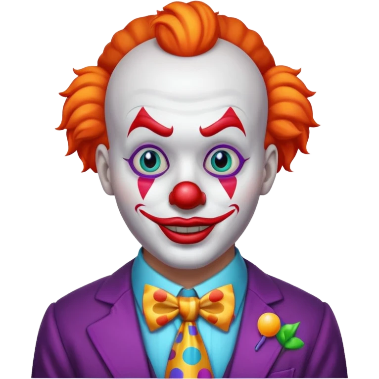 Clown with glowing LED tie emoji