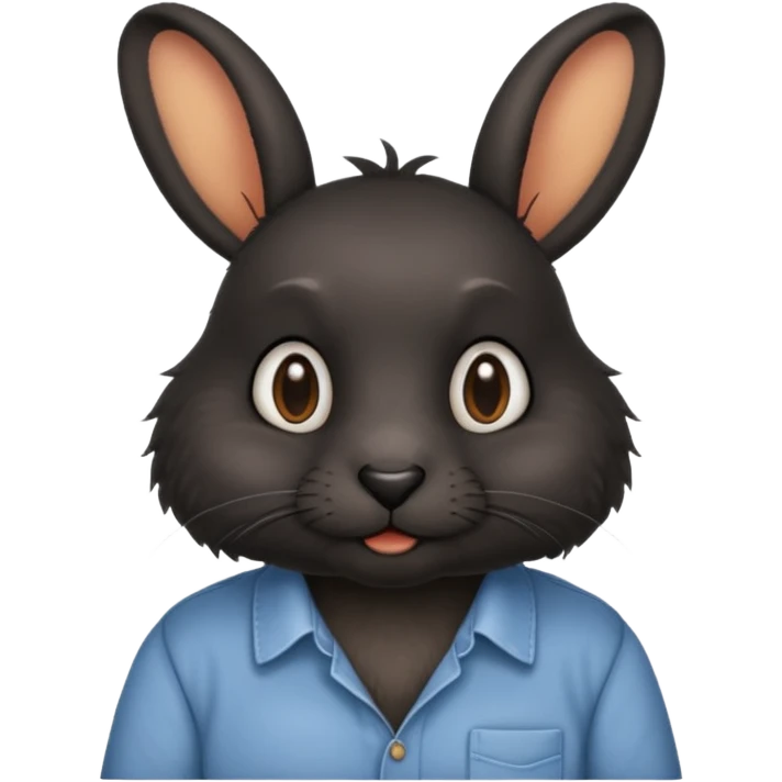 black rabbit with shirt emoji