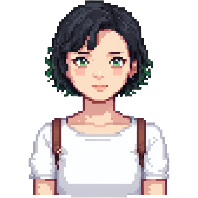 chica con pelo negro corto por los hombros emoji