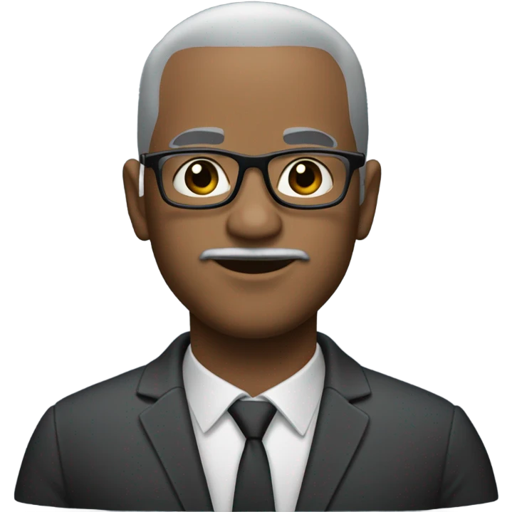 deon sanders with small round face and suit and glasses and buzz cut and small black eyes and small gray beard and small black eyes and wrinkled forehead emoji
