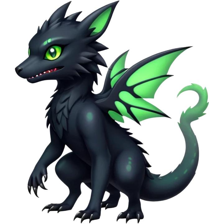 Dark Cute Shiny Edgy Nargacuga--Fakémon-hybrid-creature (full body)  emoji