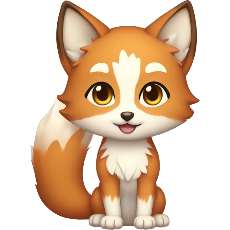 chibi brown haired kitsune emoji