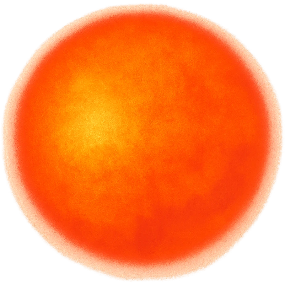 A sphere in thermal camera effect, orange color emoji