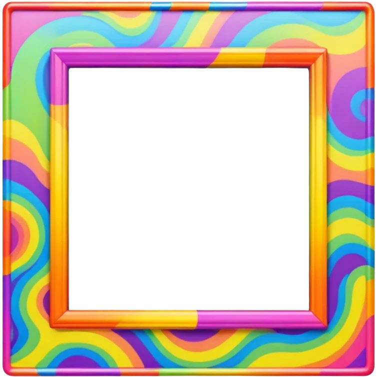 Psychedelic colored photo frame emoji