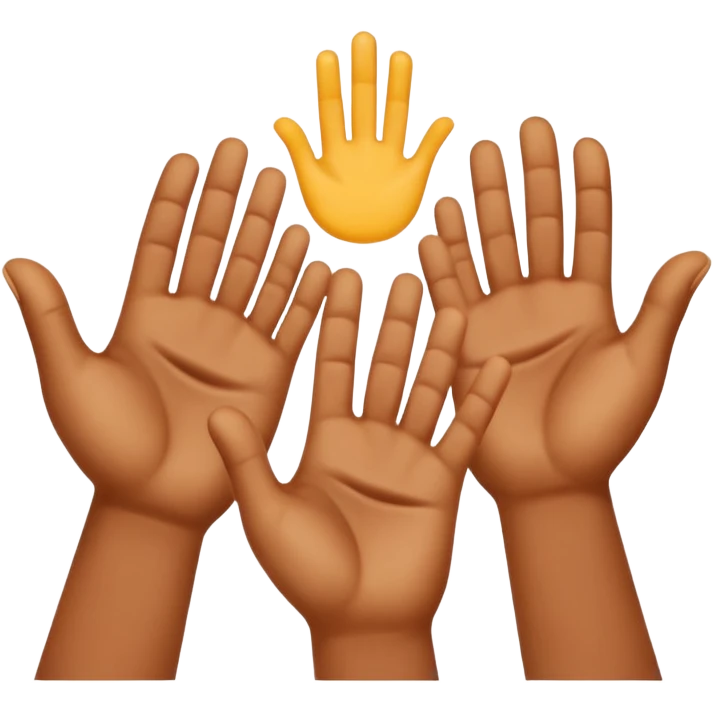 hands clapping, joyful celebration, focus on hands, motion blur, bright yellow background emoji