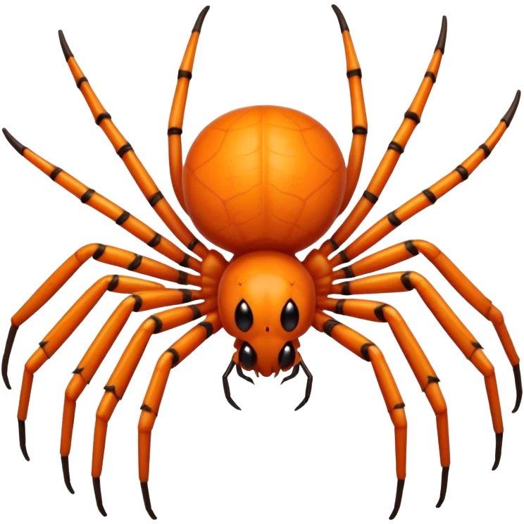 very shiny orange spider emoji