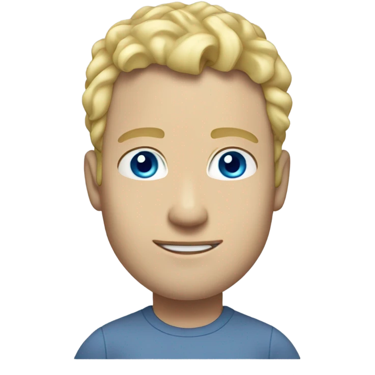full body standing light curl blonde 30yo man blue eyed pale skin emoji