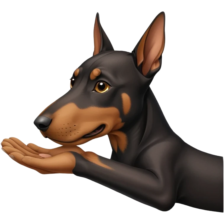 hand petting doberman emoji