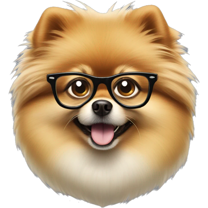 angry pomeranian in glasses emoji