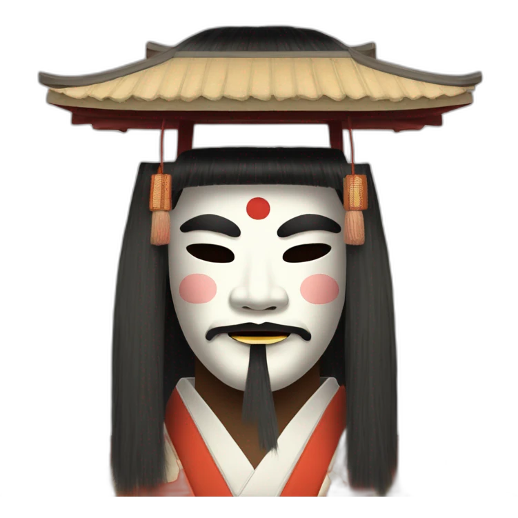 noh-mask-longhair-japanese-kimono-massive-man emoji