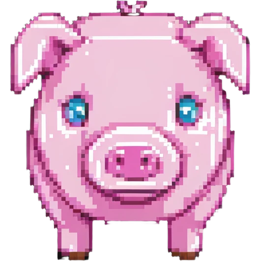 minecraft pig full body pink blocky animal square head square body emoji