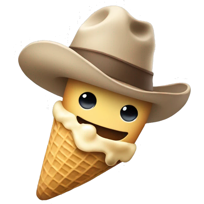 Peanut eating ice cream with a cowboy hat emoji