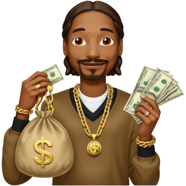 Snoop Dogg holding money bag emoji
