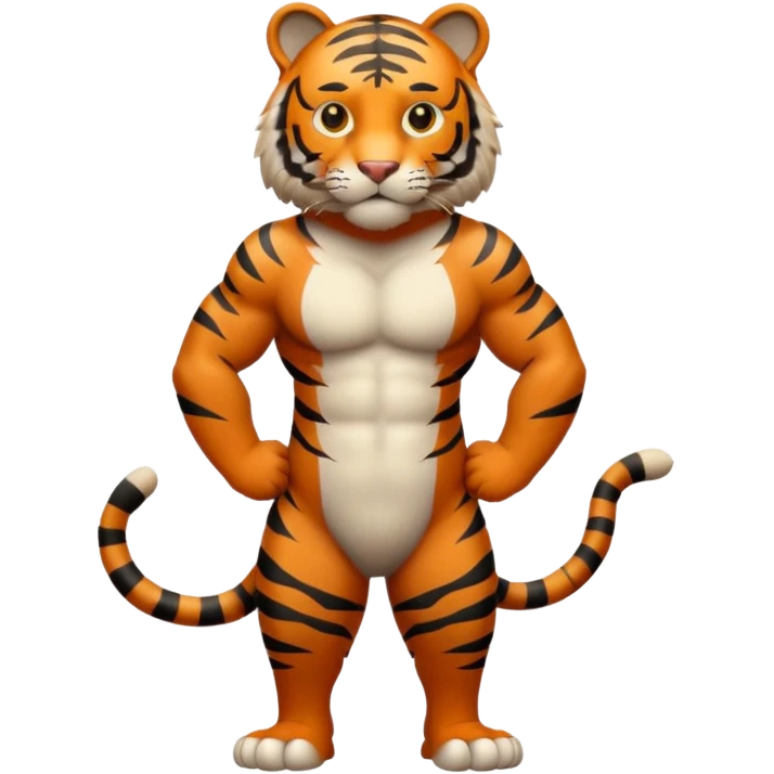 Create a single emoji of a Tiger in full body, shown at a slight side angle in a natural, characteristic pose.
 emoji
