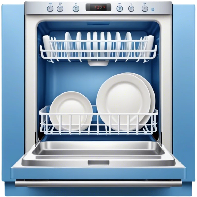 Open dishwasher in aesthetic blue color  emoji