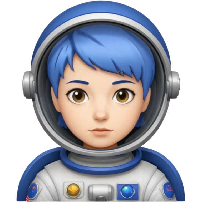 Female astronaut with short blue hair emoji