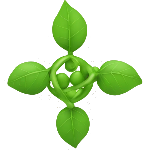 Simple Molecule made of leaves emoji