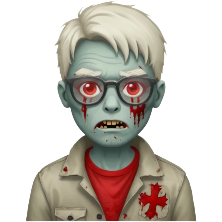 red glasses zombie emoji