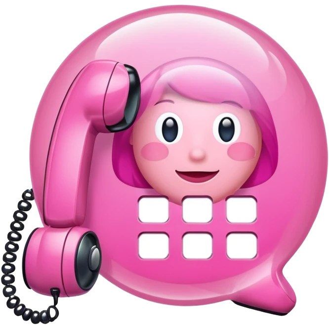 pink phone call caller id bubble emoji