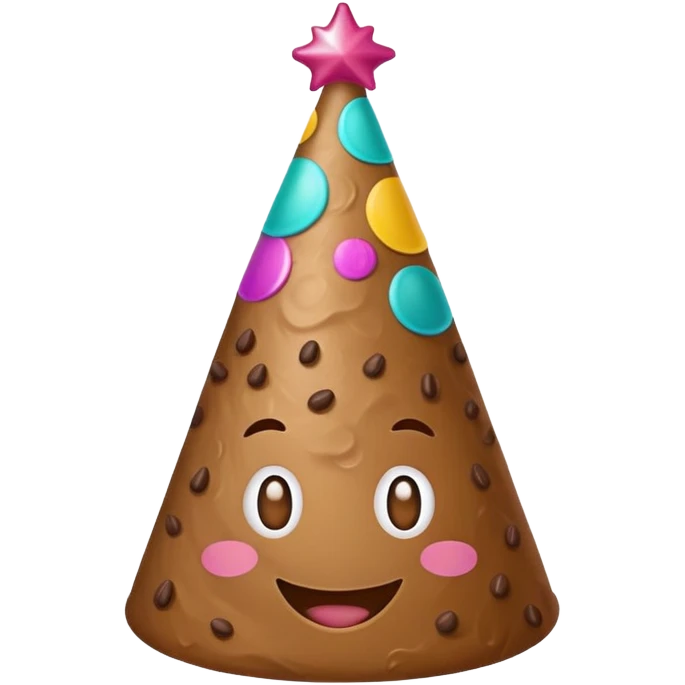 poop wearing a party hat emoji