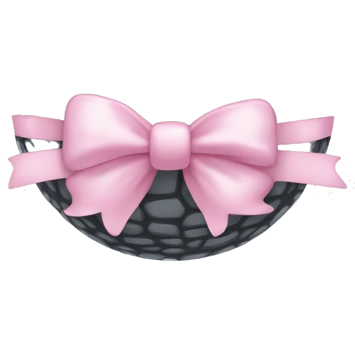 Discoball with light pink bow emoji