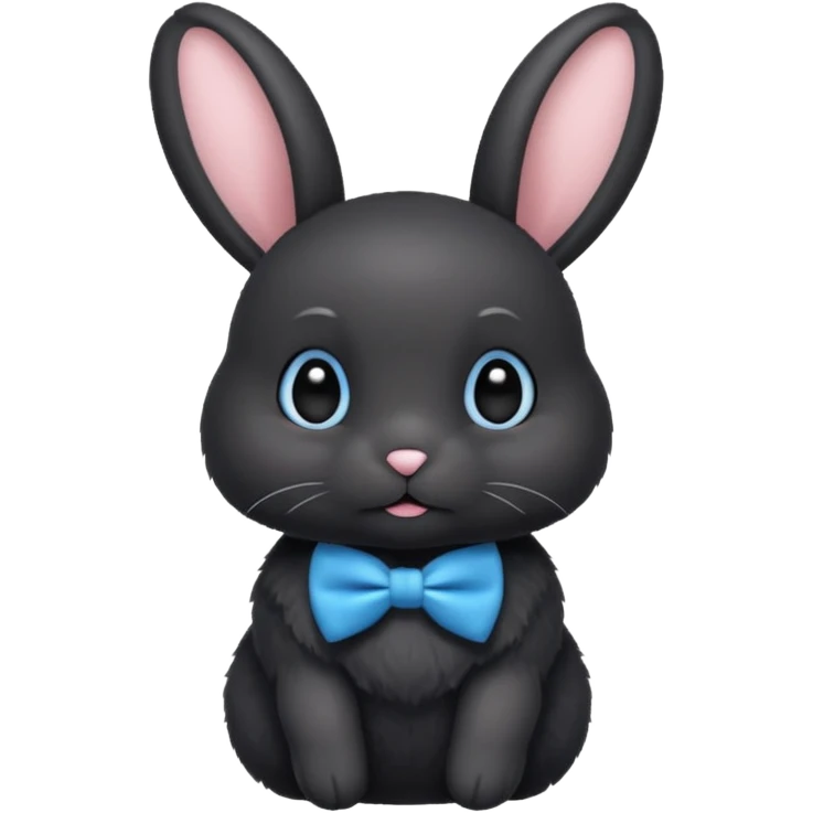 black bunny with blue bowtie emoji