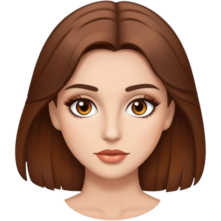brown hair brown eyes, pretty bratz baddie with makeup emoji