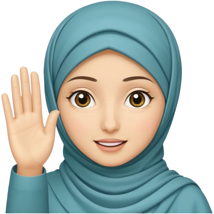 waving hijabi girl emoji