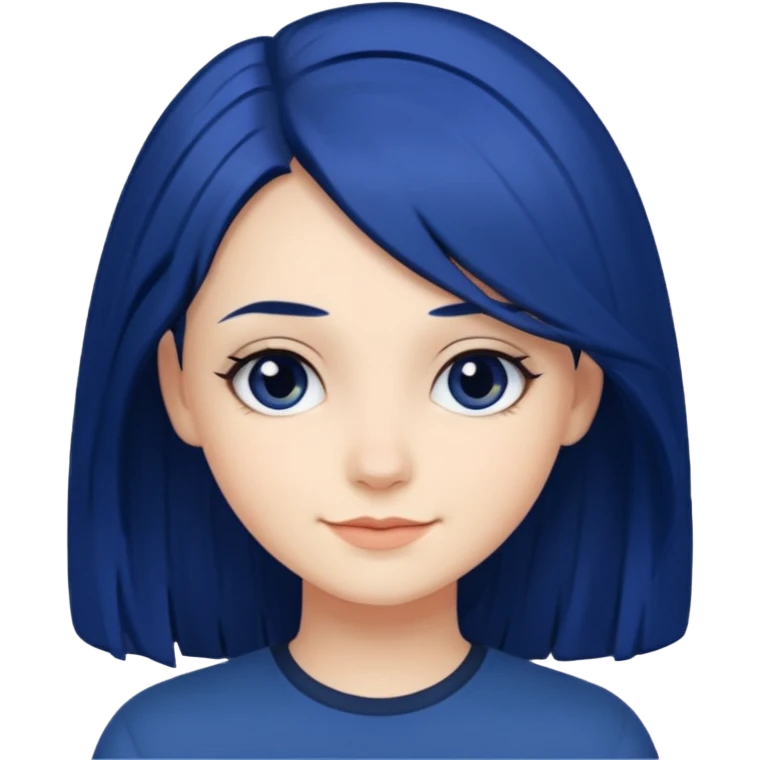 chica con pelo azul oscuro emoji
