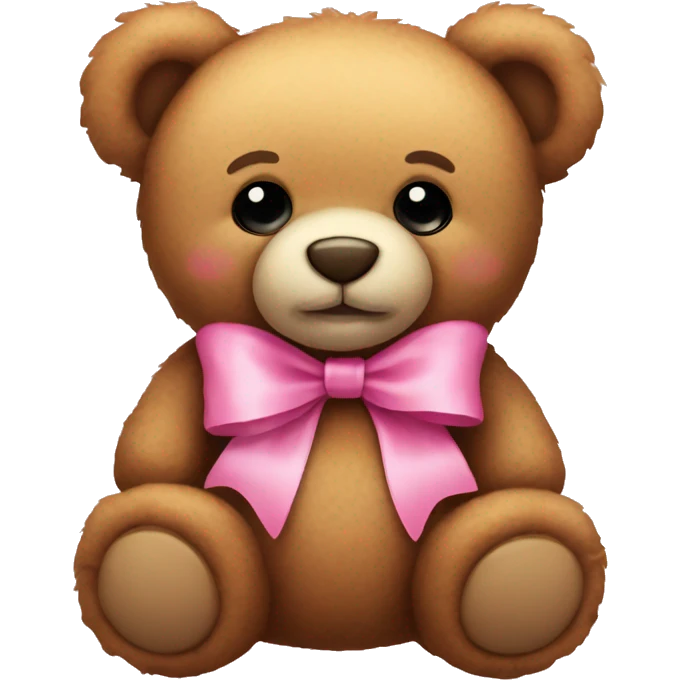 Teddy bear with pink bow  emoji