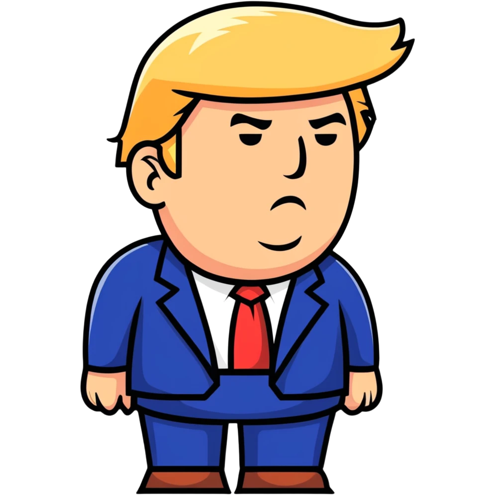 Donald Trump silhouette with black background emoji