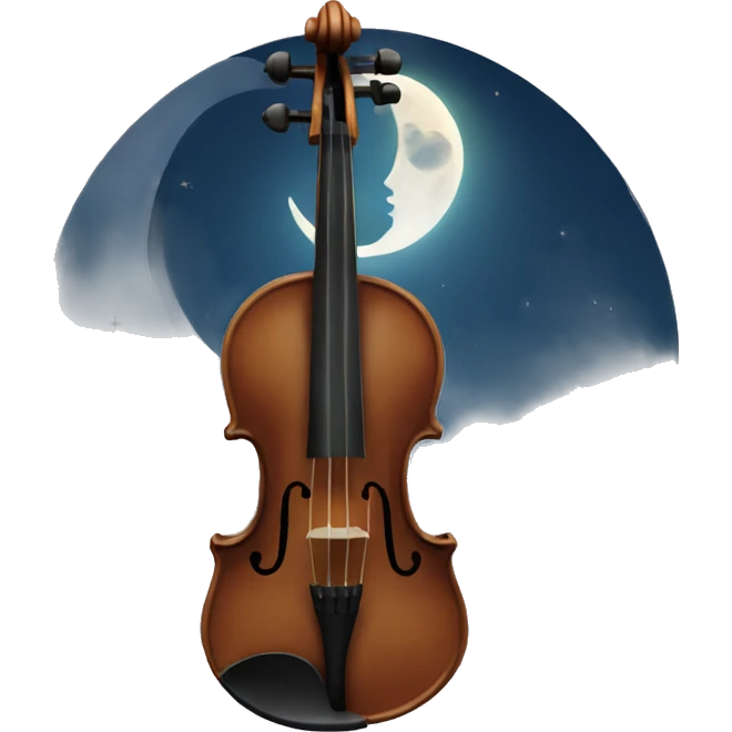 Violin with the moon emoji