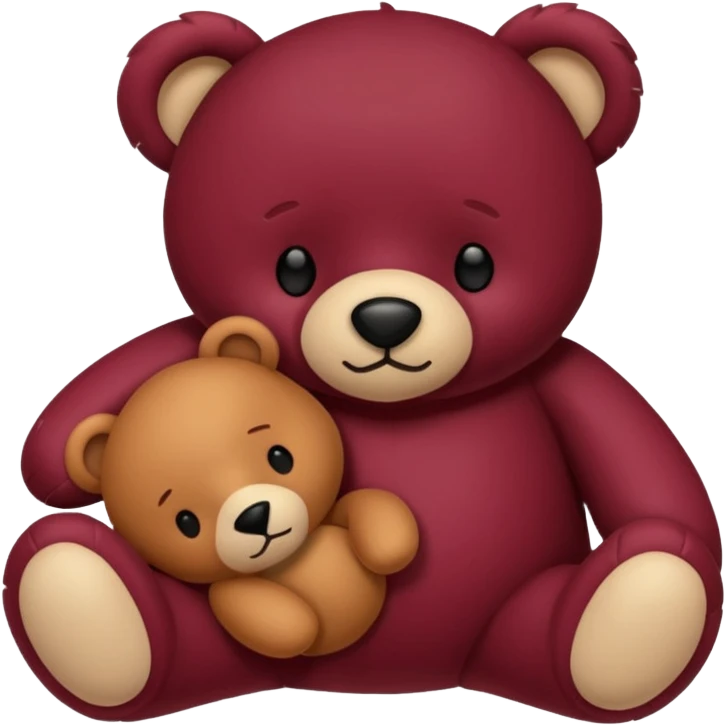 Maroon colored teddy bear sleeping emoji